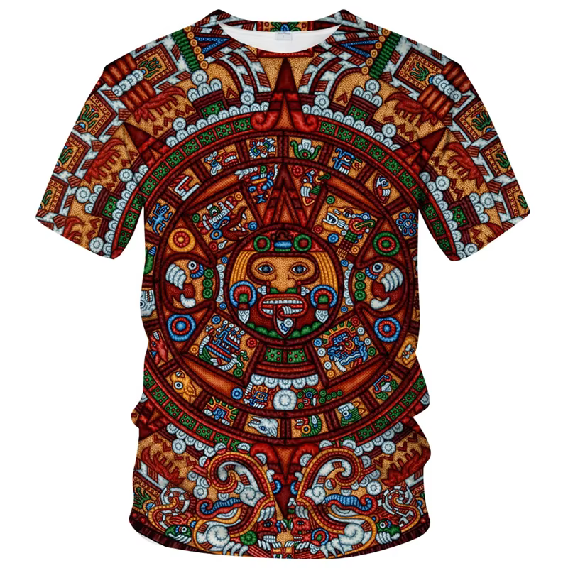 T-shirt Aztec Sun Stone pour hommes et femmes