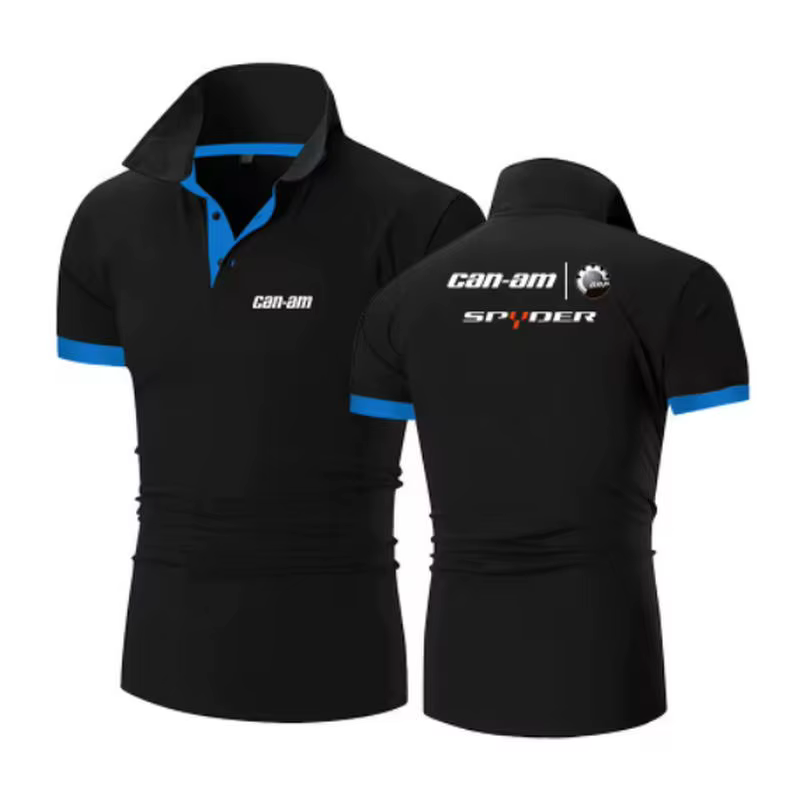 Nouveau Polo Homme Tendance 2026 Couleur Unie Can-Am Team Motorcycles Manches Courtes