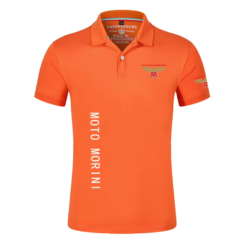 2024 Moto Morini nouveaux hommes mode impression été manches courtes couleur unie classique décontracté mince ordinaire Polo hauts