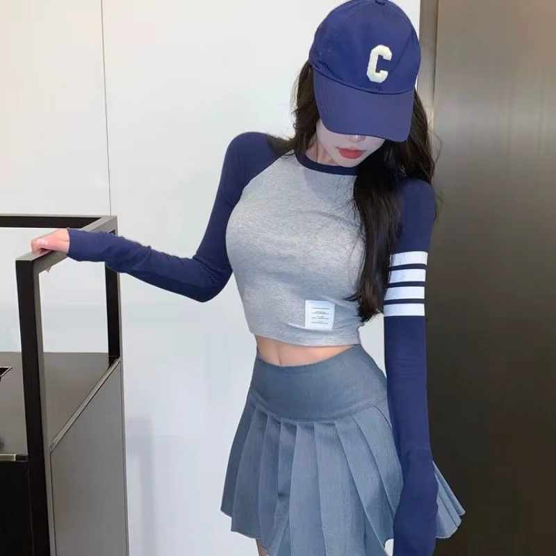 Skinny Crop Tshirts 2025 Femmes Hauts Rayé