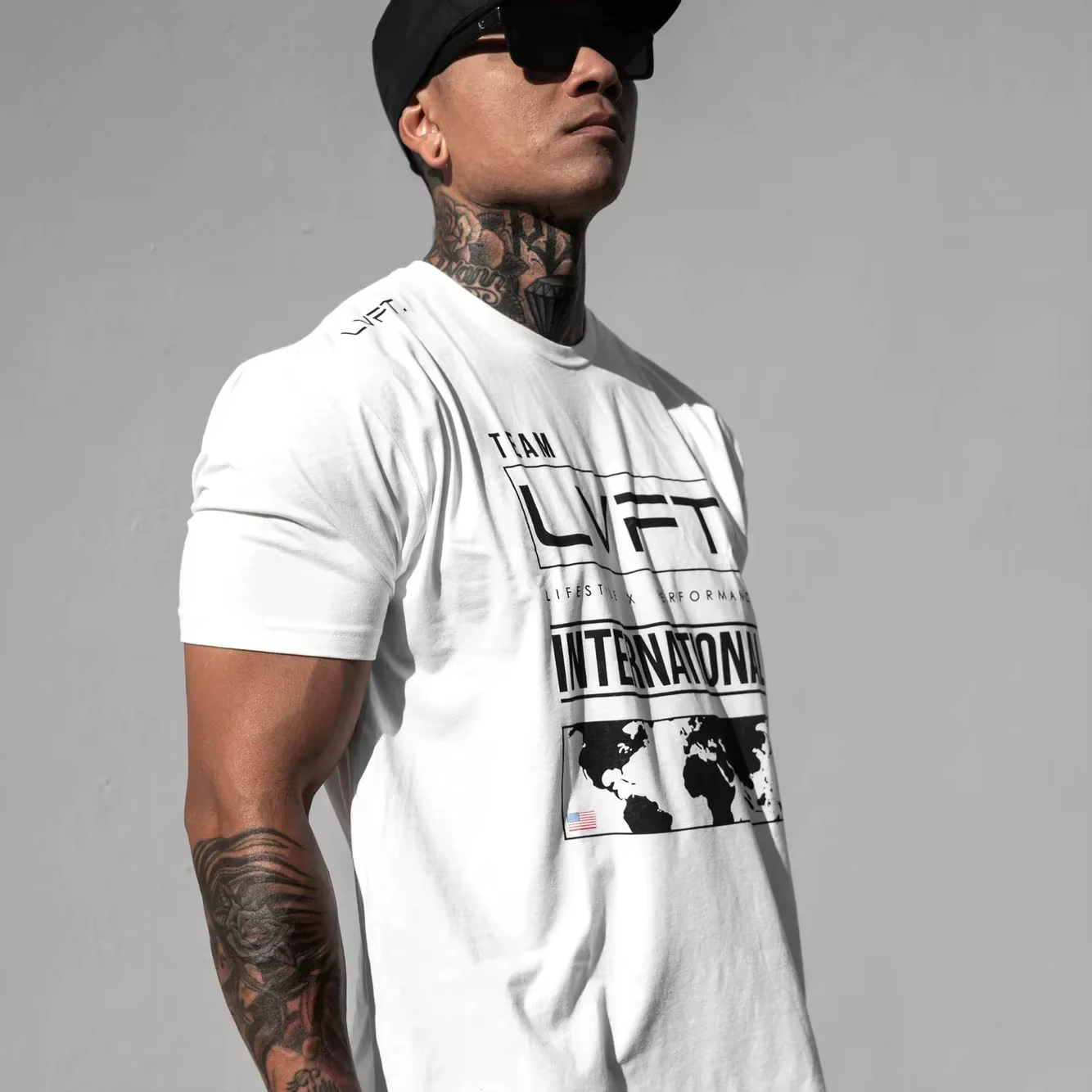 T-shirts de sport en coton à manches courtes pour hommes