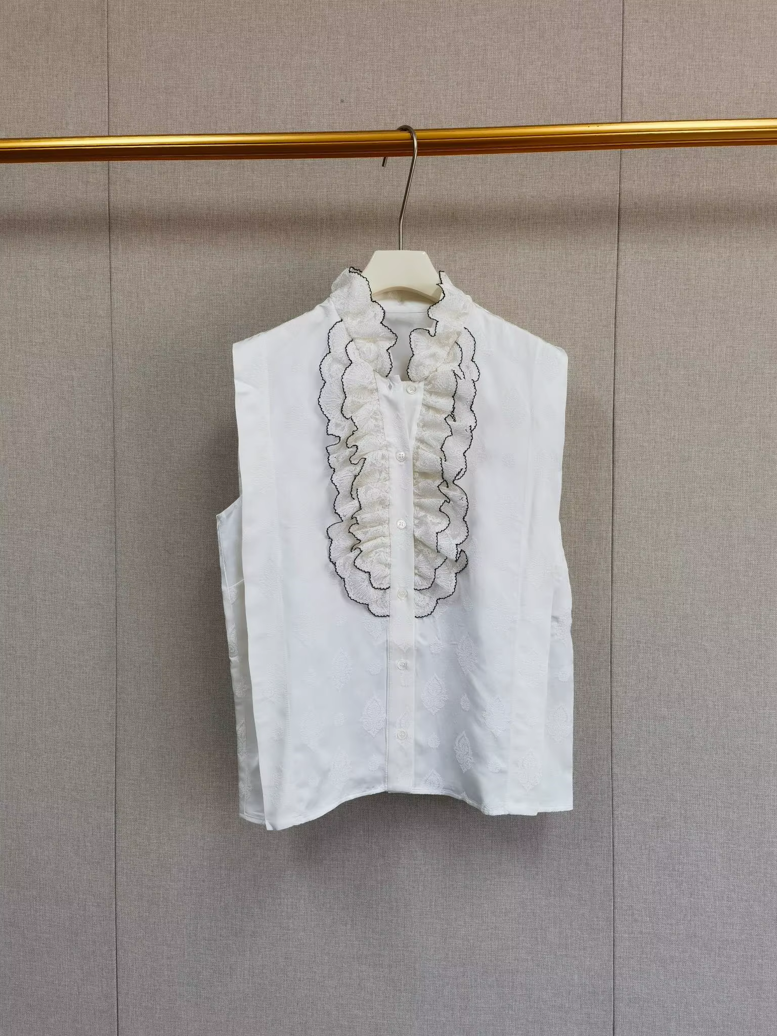 Nouvelle chemise d'été sans manches à col montant pour femme