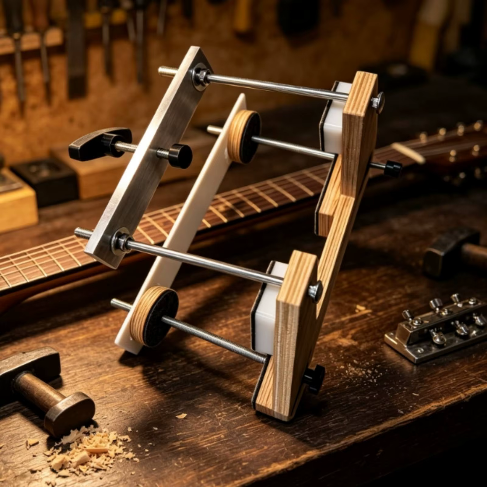 Gabarit de démontage de manche de guitare en bois, gabarit de réinitialisation de manche professionnel, compatible pour luthiers et ateliers