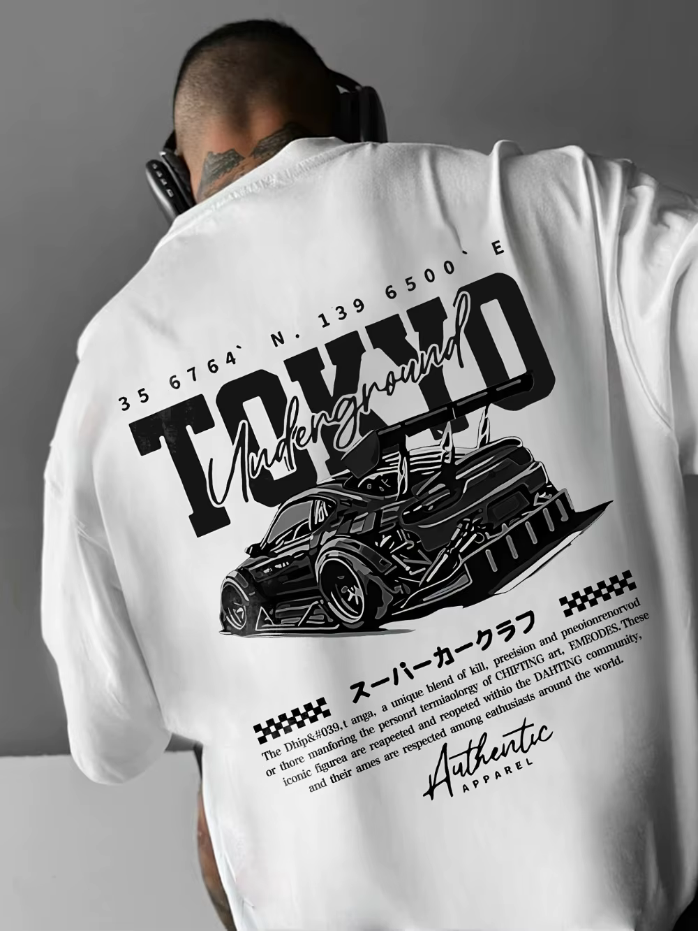 T-Shirt de dérive de voiture de course JDM pour hommes