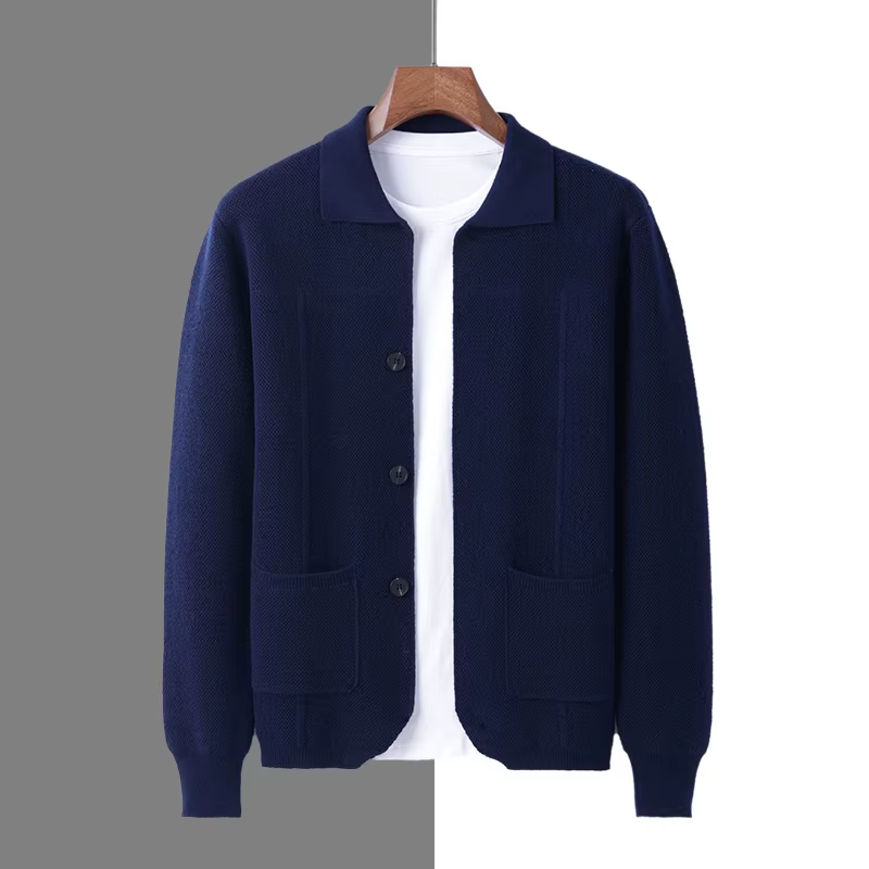 Cardigan Triblockchain en Laine Mérinos pour Homme