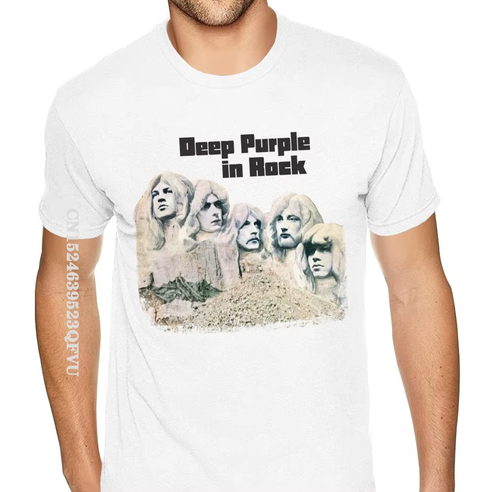 Deep Purple Rock T-Shirt En Coton Grande Taille copain Port T-shirts Normal Hommes