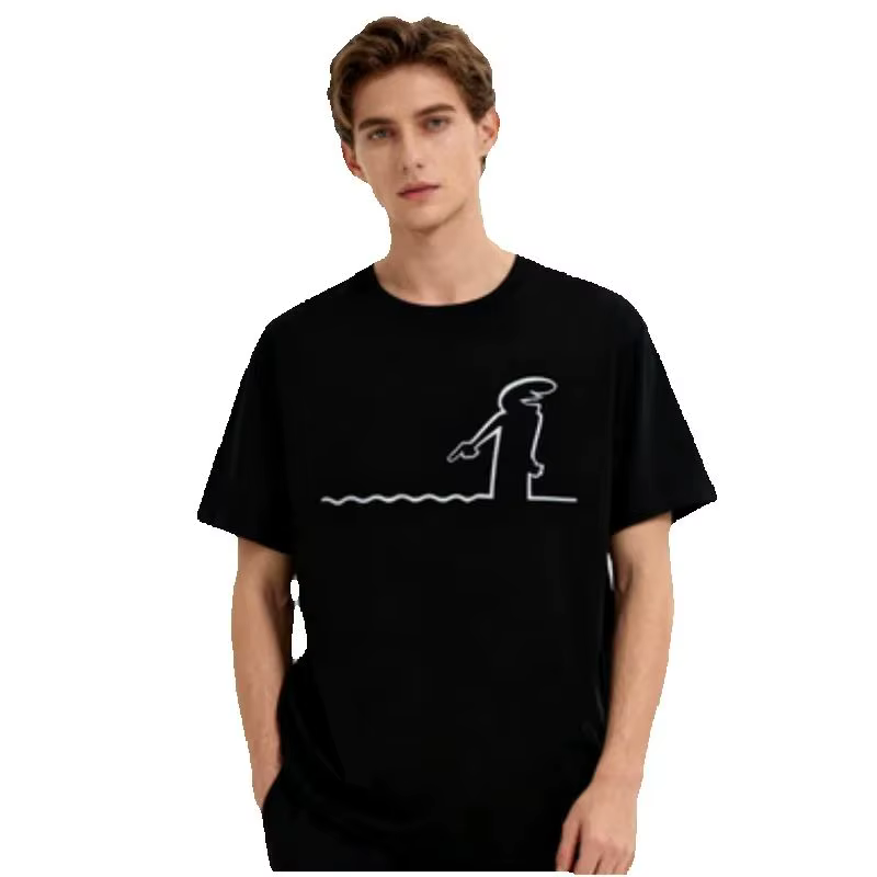 T-shirt créatif La Linea The Line Osvaldo Cavandoli TV pour hommes