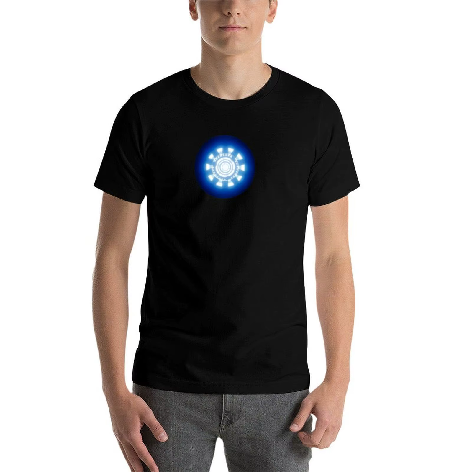 T-Shirt arc reactor pour homme, 100% coton, t-shirt d'été, t-shirt anime