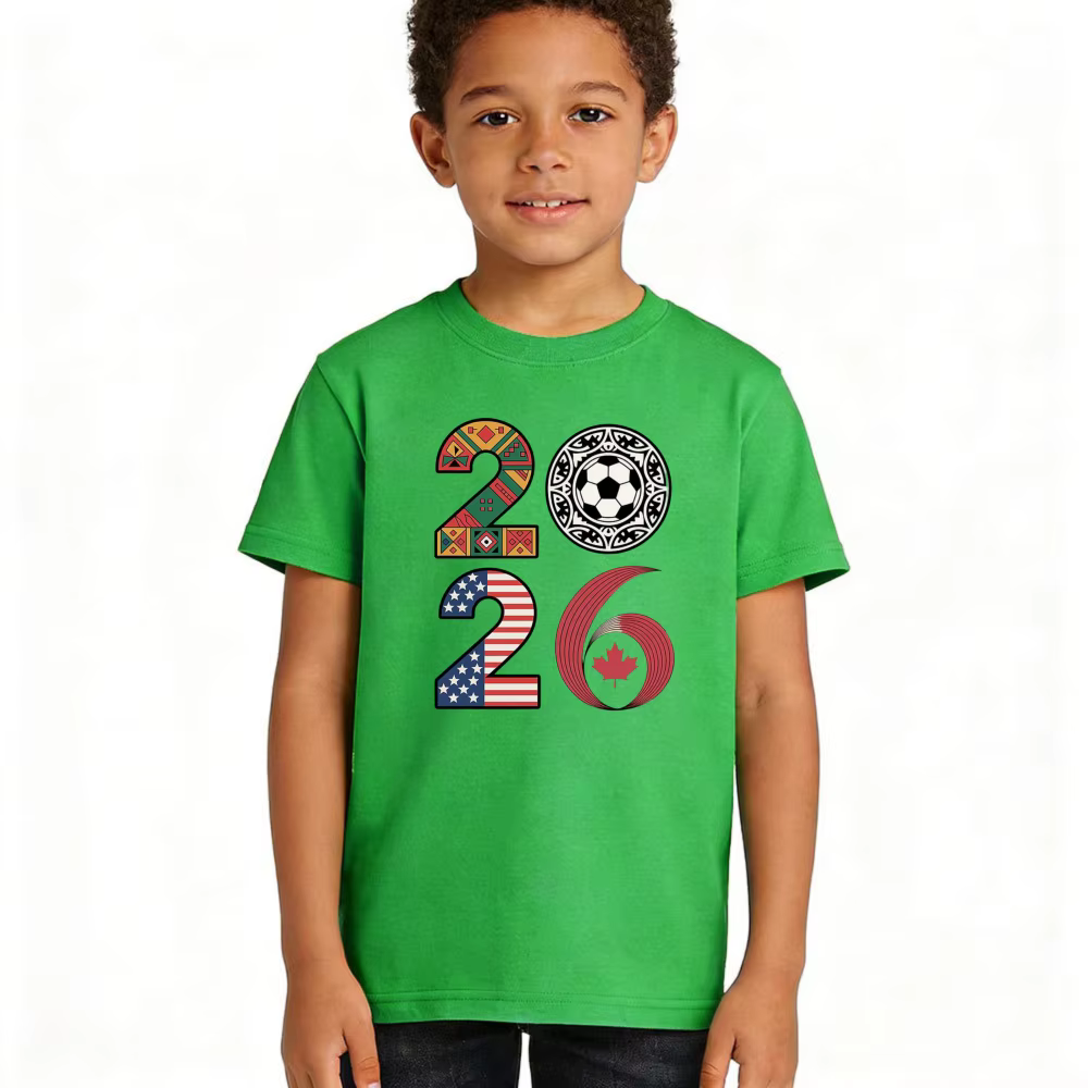 T-shirt graphique style football vintage international pour enfants