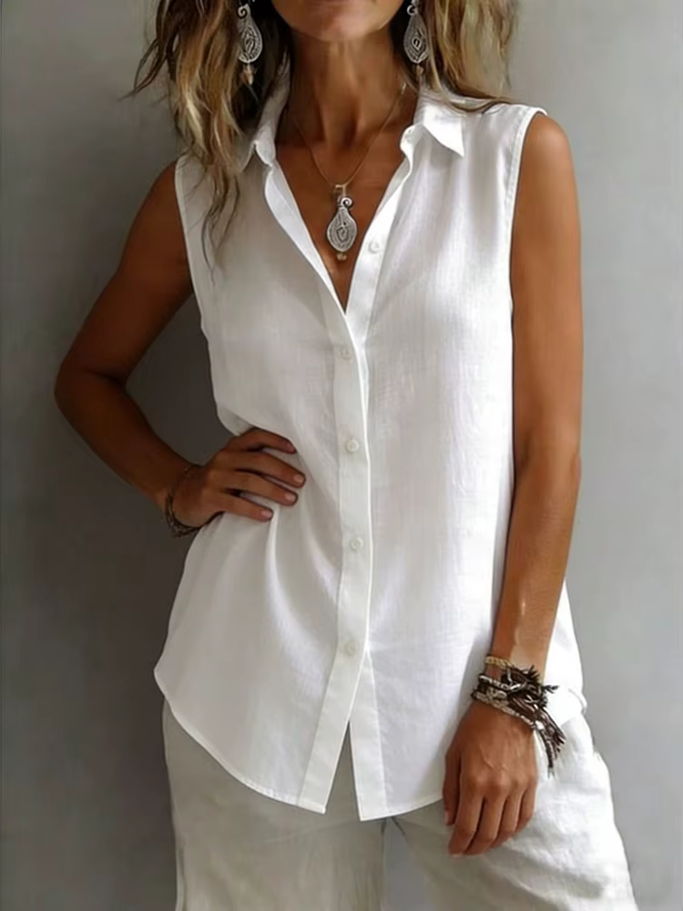 Chemise sans manches élégante et tendance pour femme