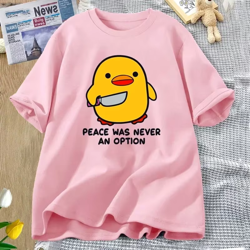 La paix n'a jamais une Option T-shirt Animal mignon drôle oie graphique t-shirts mode Harajuku Kawaii