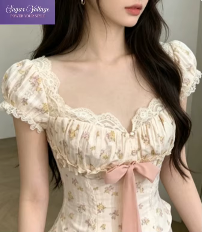 Chemisier floral en dentelle française pour femme