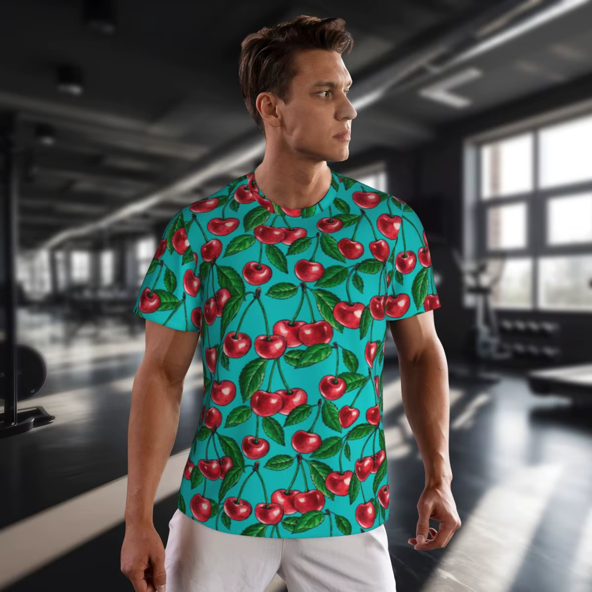 T-shirt de course à col rond pour hommes