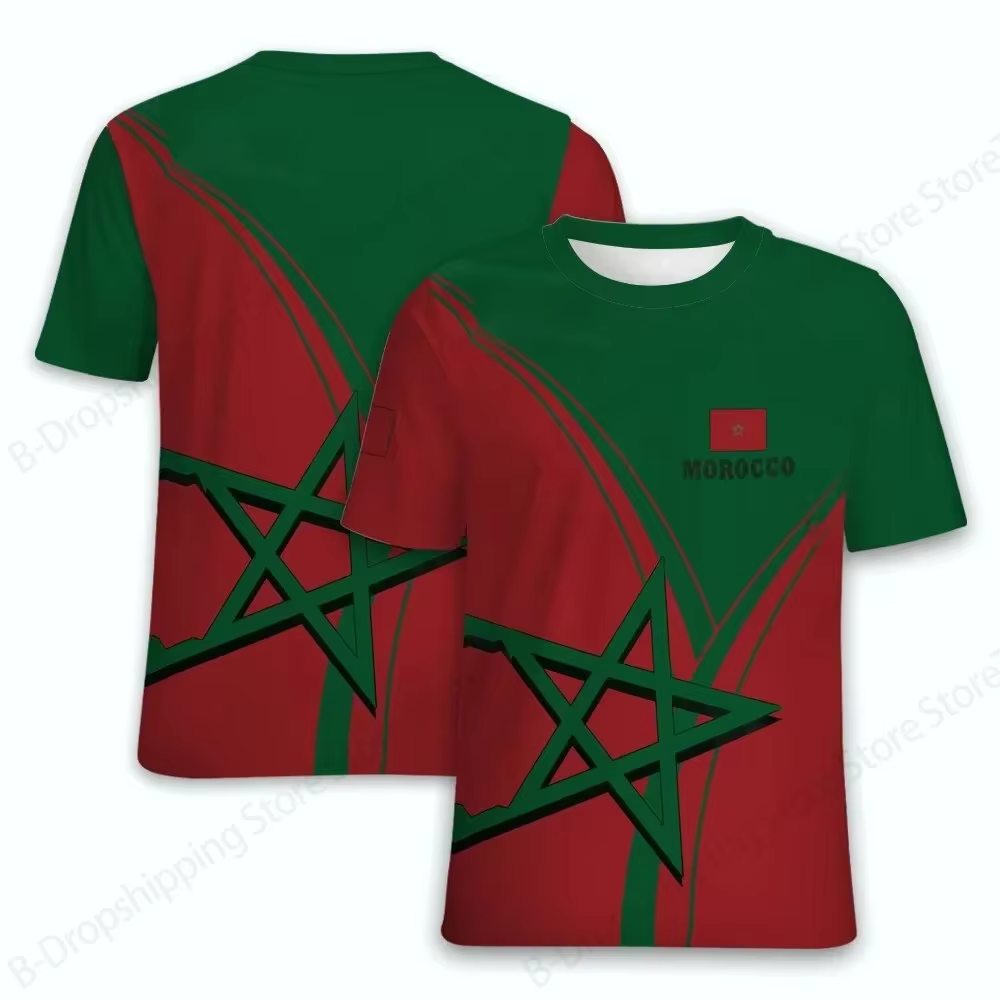 Drapeau marocain impression 3d T-shirt hommes femmes mode