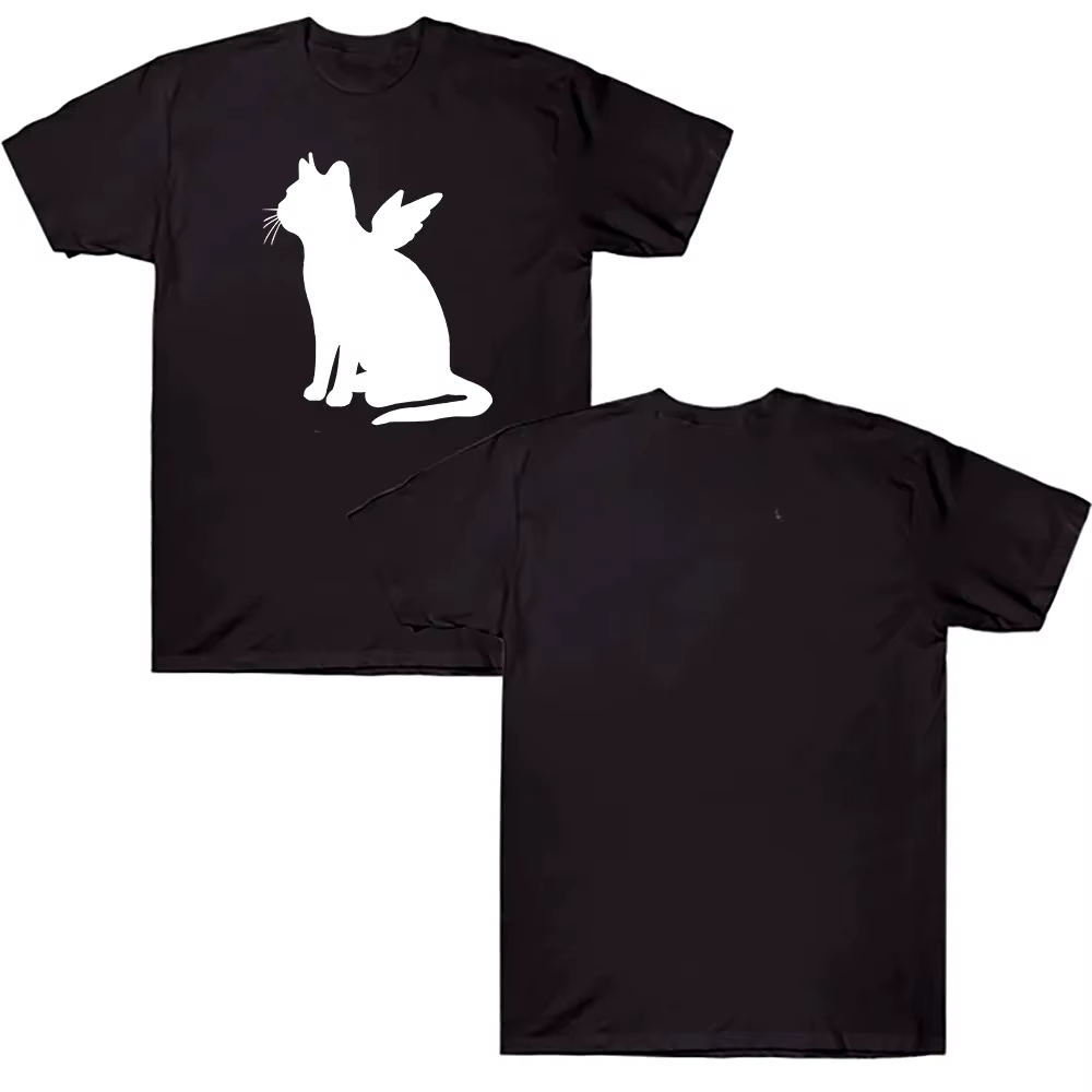 Kpop fille bande T-shirt chat ange imprimer vêtements Style coréen femmes hommes