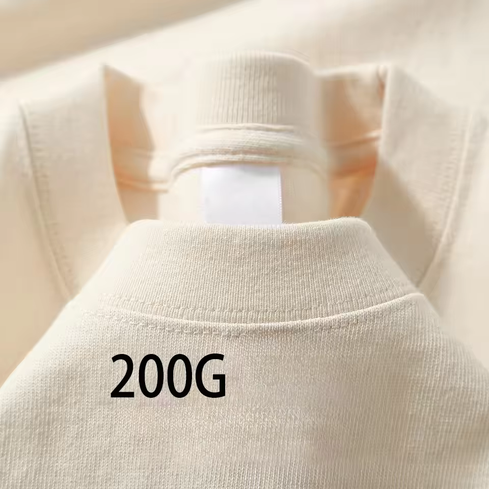 T-shirt à manches courtes en coton épais bleu marine 200g