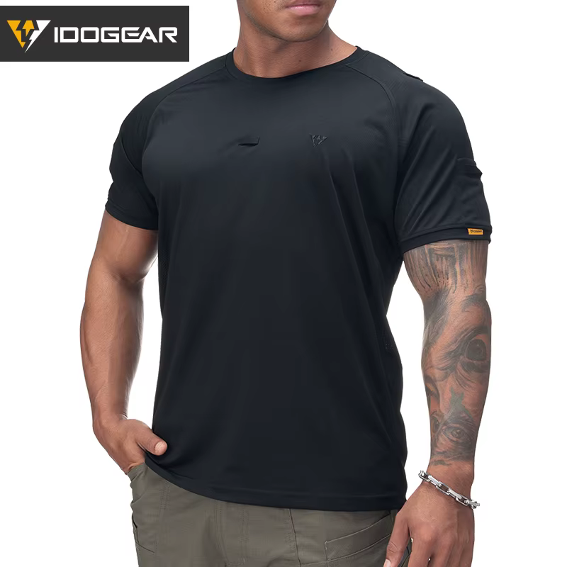 T-shirt tactique d'été IDOGEAR respirant à col rond
