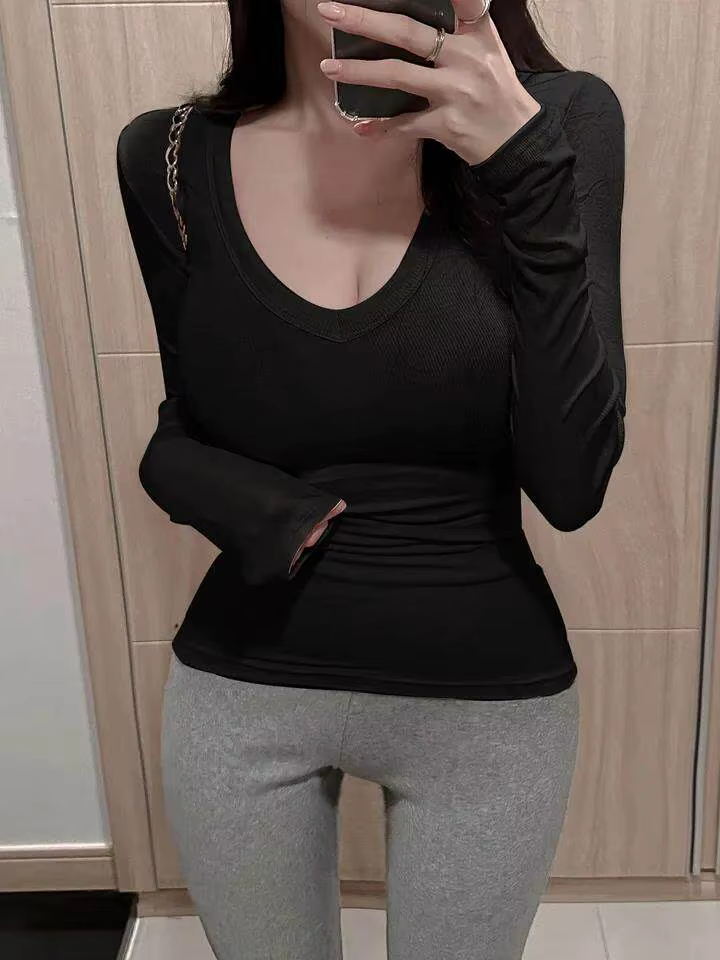 T-shirt moulant basique pour femme