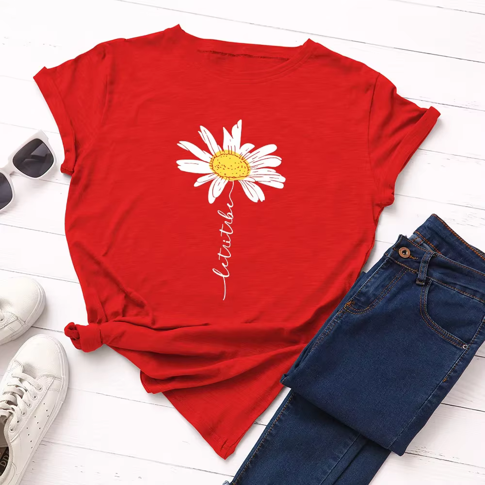 100% coton femmes T-Shirt 2025 été