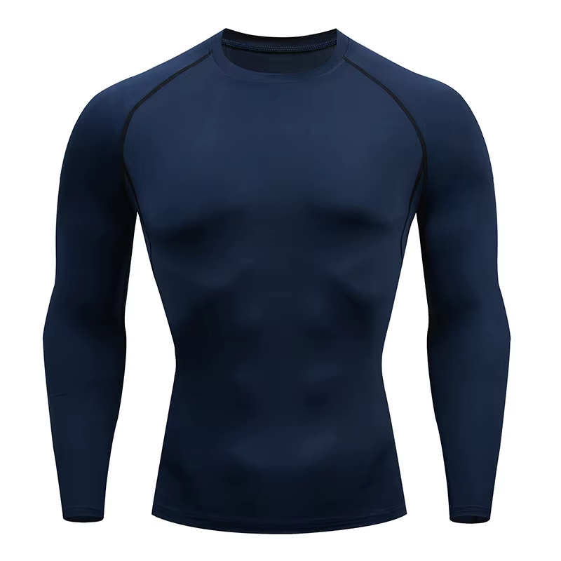T-shirt moulant à manches longues pour homme
