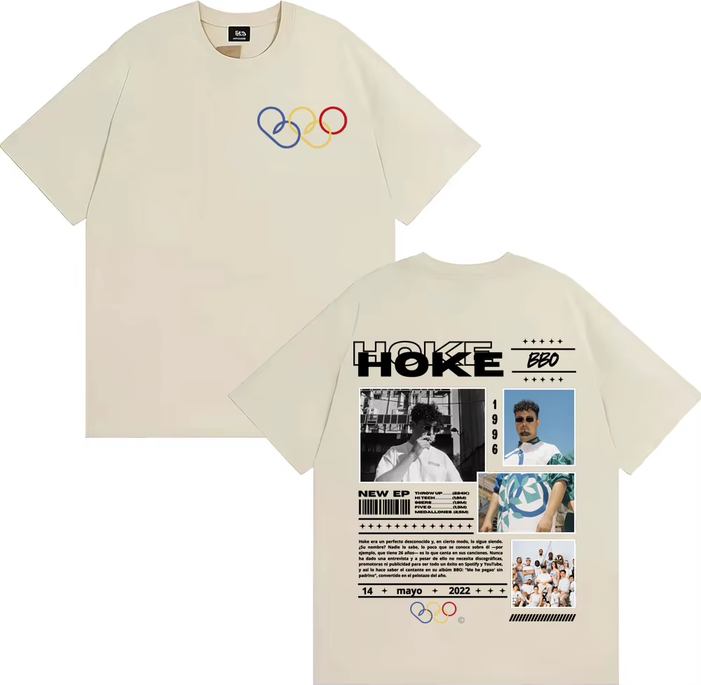 Rappeur HOKE Bbo Album 2025 Tour T-shirt Vêtements Pour Hommes Hip Hop VintageHigh Qualité T-shirts Unisexe Mode