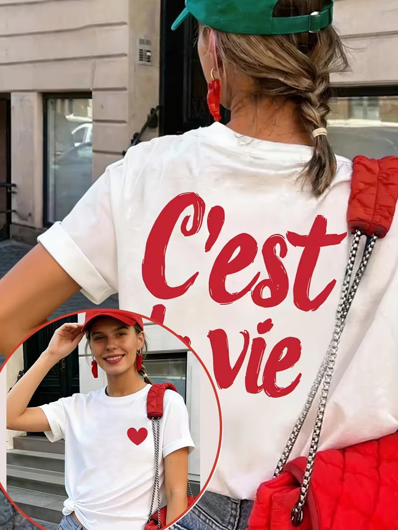 T-shirt graphique C'est La Vie Heart