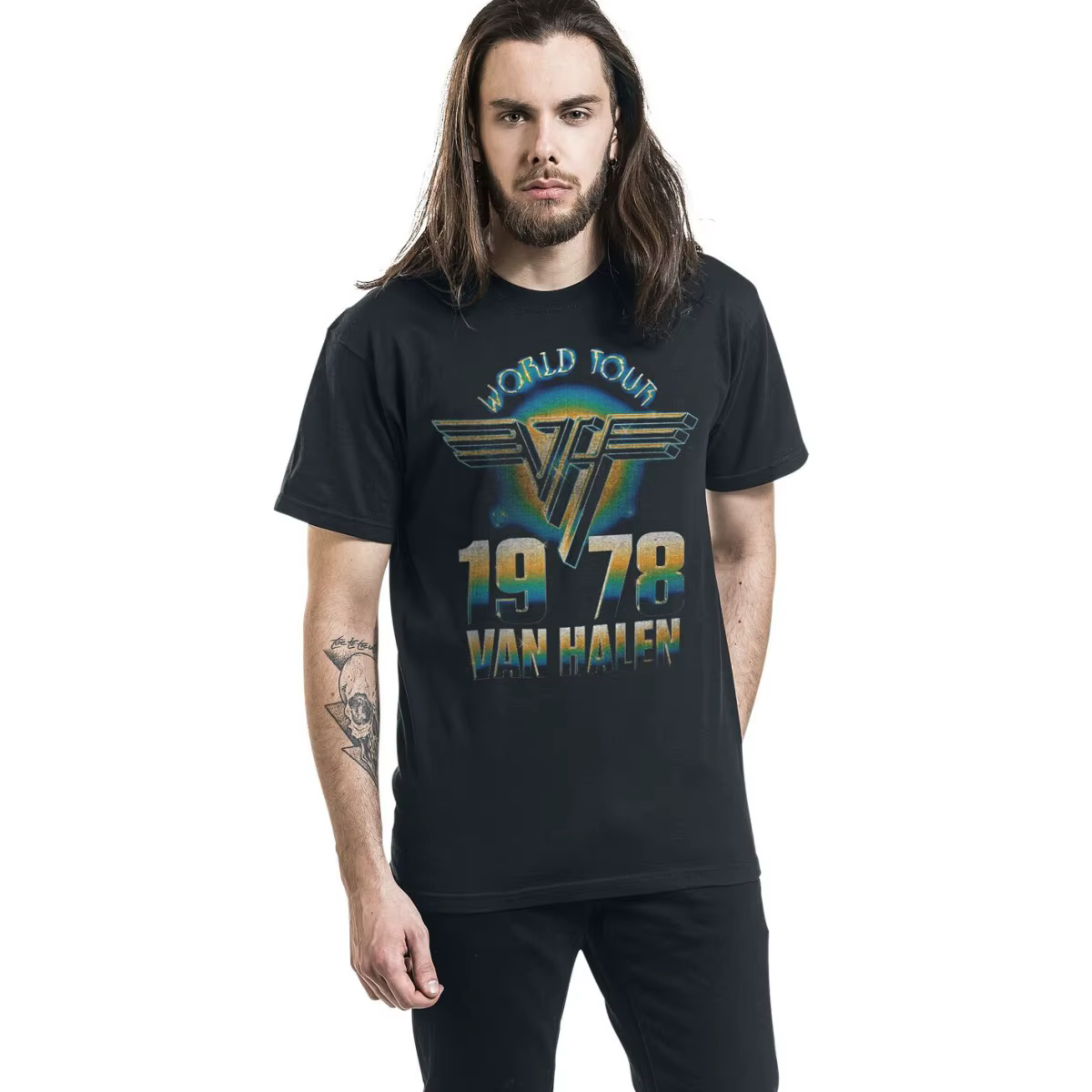 Nouveau T-shirt en coton avec motif Van Halen