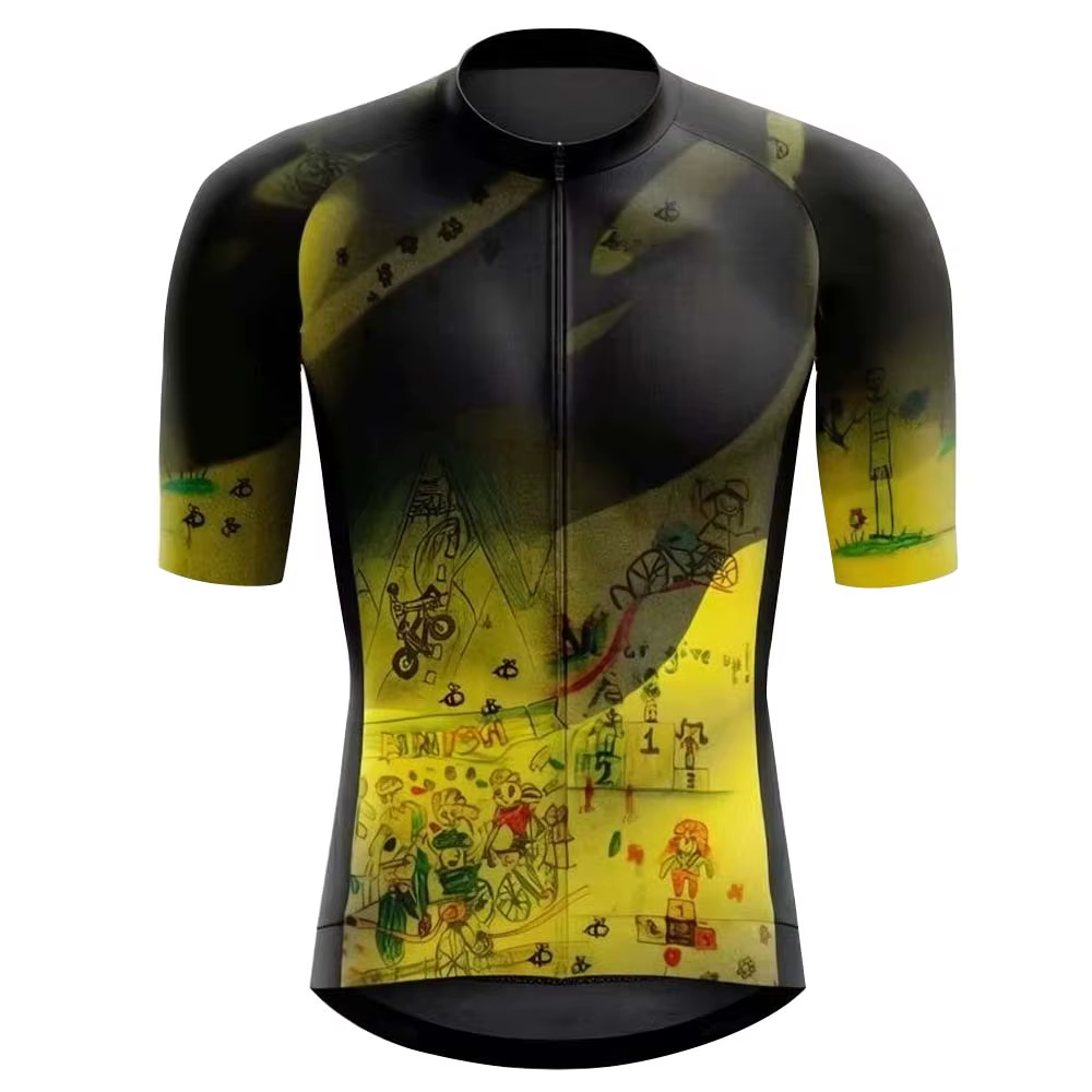 Ensemble Maillot et Cuissard de Cyclisme France Tour 2026 – Tenue de Champion du Monde pour Hommes – Maillots de Vélo de Route et Cuissard à Bretelles VTT