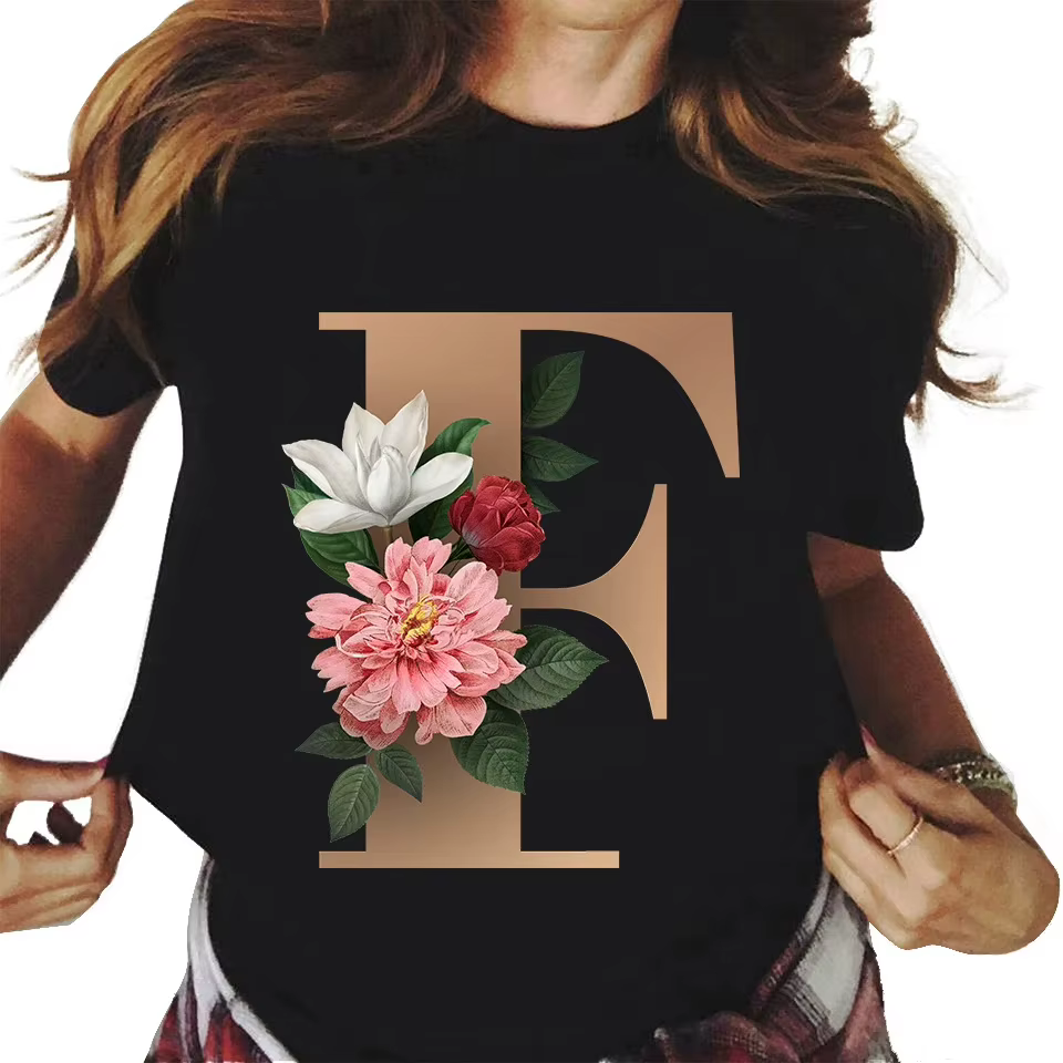T-shirt en coton à manches courtes pour femmes