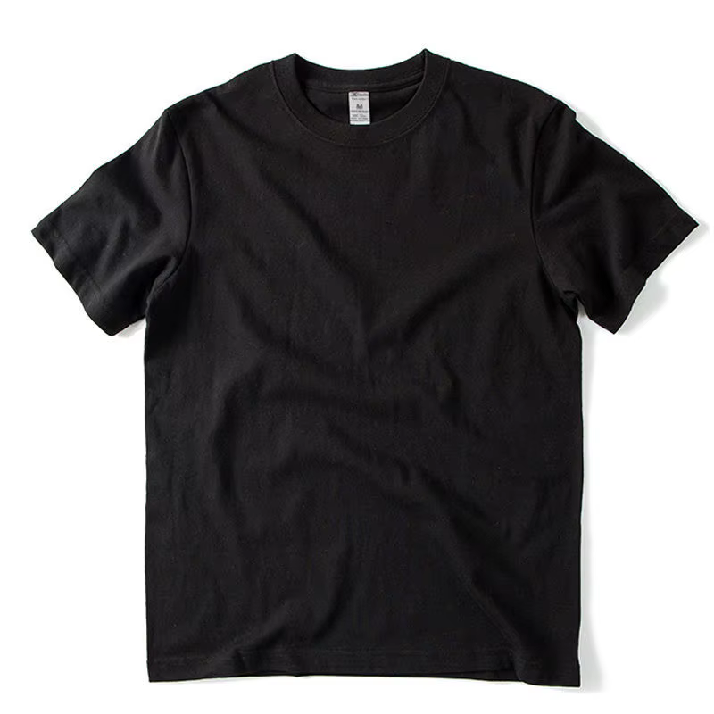 Hommes femmes 100% coton T-shirt couleur unie tendance loisirs à manches courtes noir blanc gris haute qualité tissu