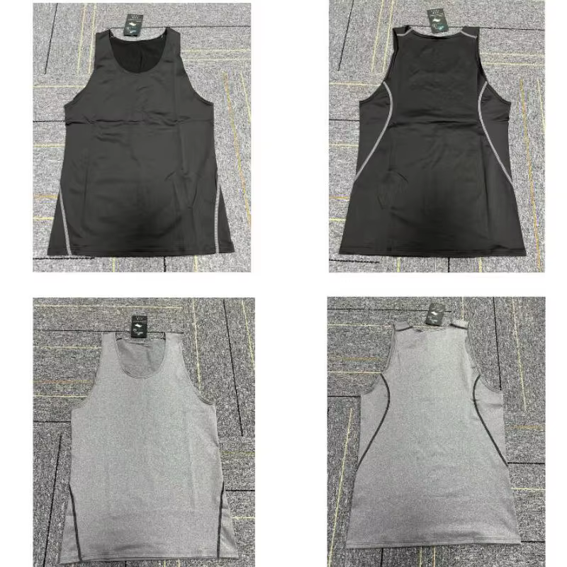 Nouveau T-shirt extensible ajusté sans manches pour hommes