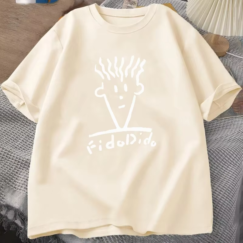 Homme noir t-shirts été T-shirt Fido Dido visage