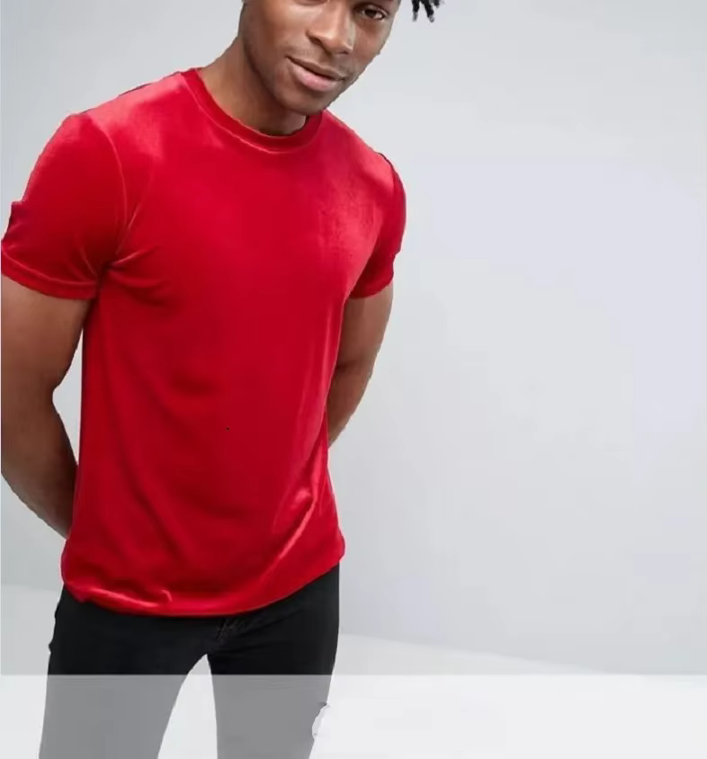 Nouveau T-shirt en velours à manches courtes 2026 – Style décontracté et tendance pour homme – Hauts et t-shirts masculins