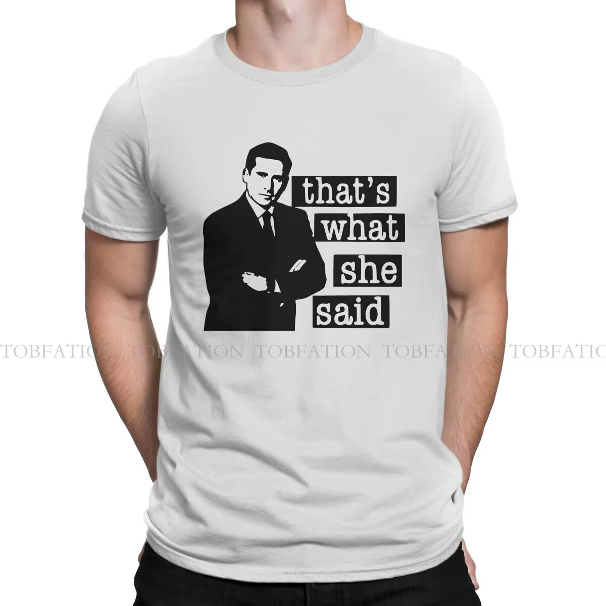 C'est ce que elle a dit hommes t-shirt le bureau Michael Scott TV O cou hauts 100% coton