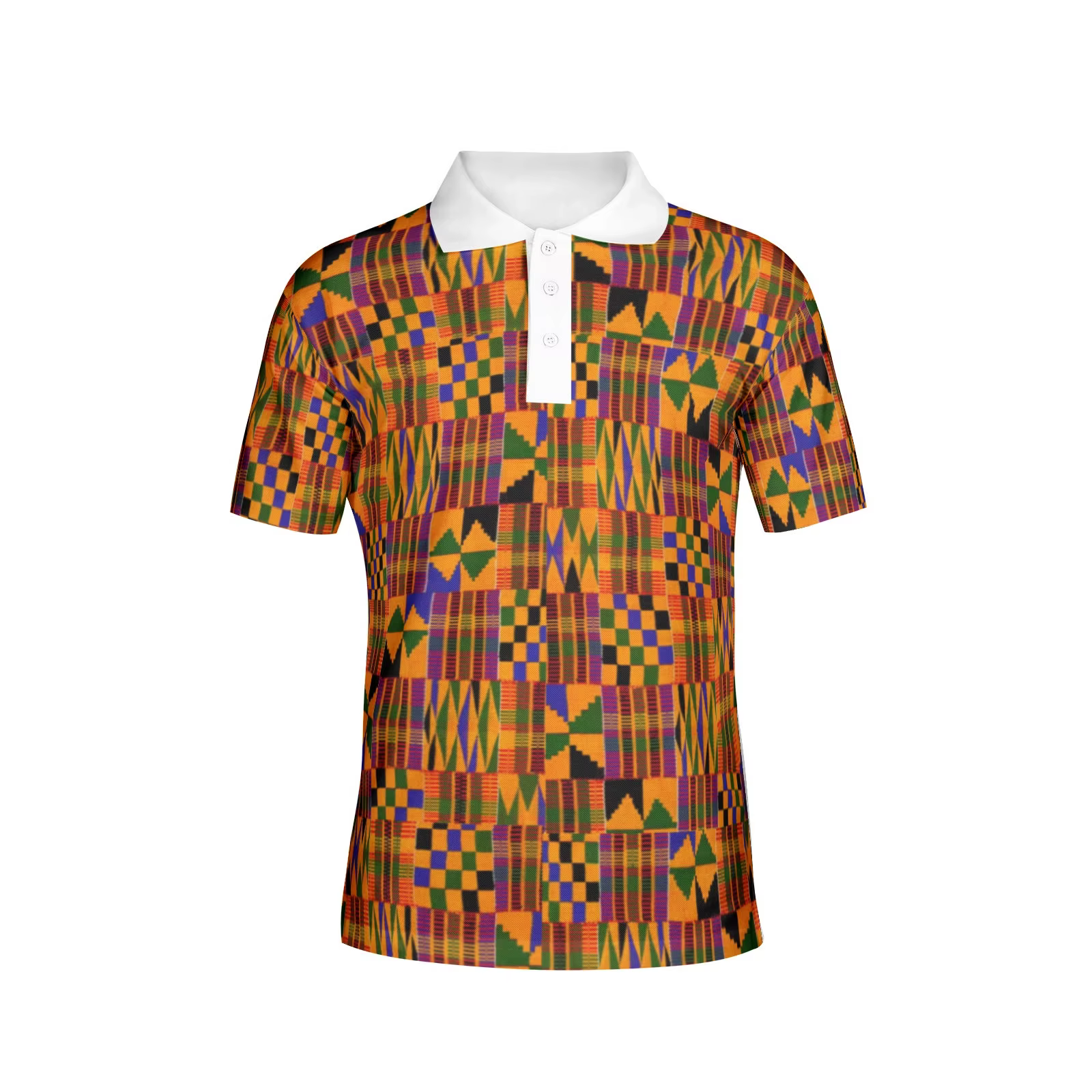Polo pour homme en tissu imprimé africain Kente_ Style classique coloré 2026