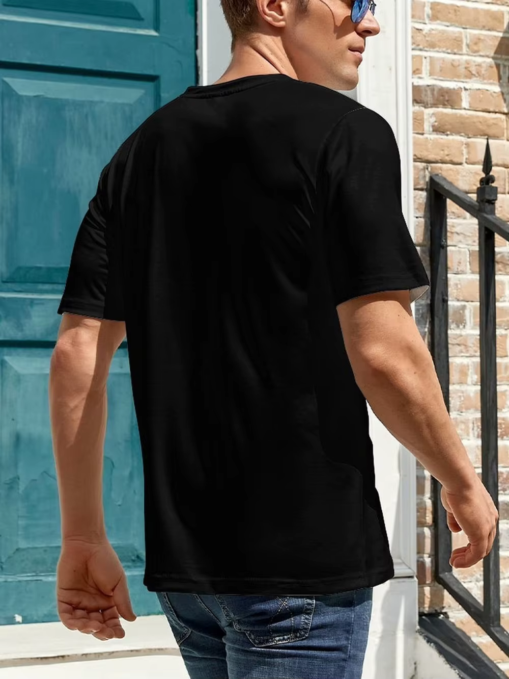 T-shirt noir pour homme avec motif rétro des années 90