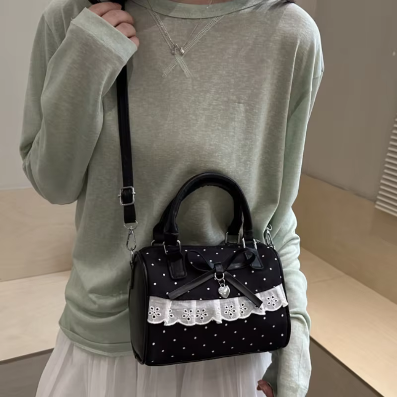 Sac coréen à pois avec nœud