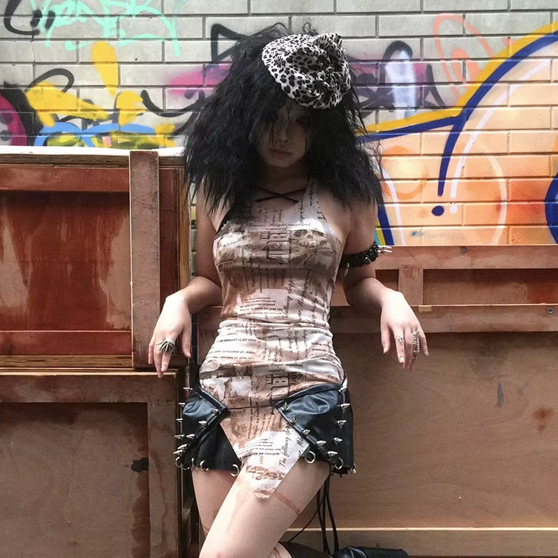 Karrcat Grunge esthétique débardeur irrégulier Trashy Y2k maille