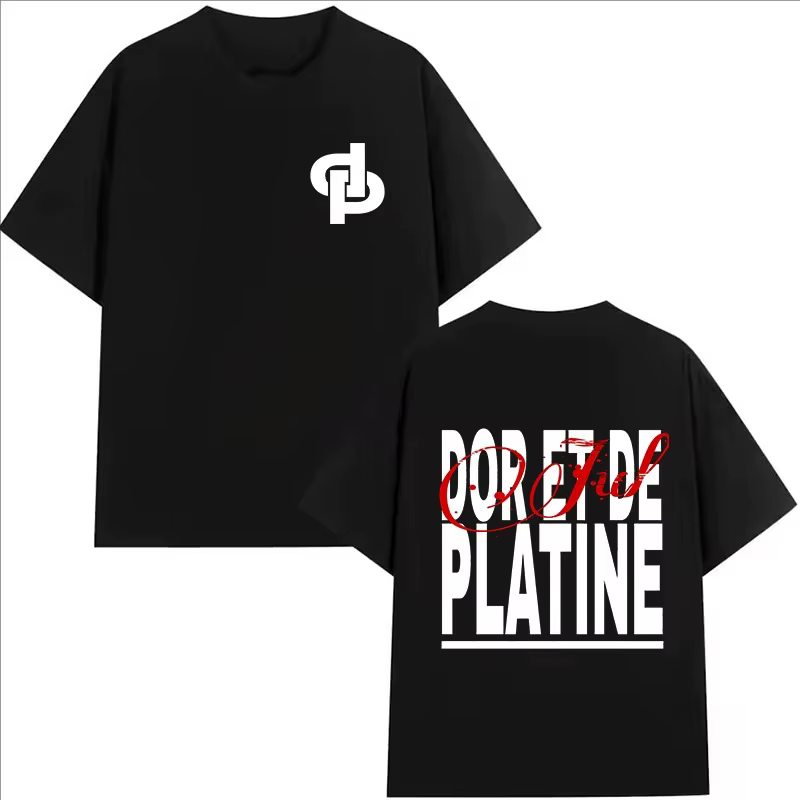Nouveau Maillot d'été Jul DP T-shirts pour hommes imprimés à la mode rue Hip-hop surdimensionné haut col en o HD imprimé graphique manches courtes