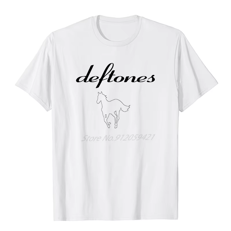 Mode graphique T-Shirts Deftones blanc petit cheval Rock coton nouvelles chemises
