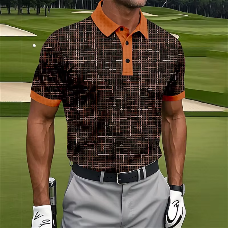 2025 nouveaux polos pour hommes 3d rayure imprimé vêtements