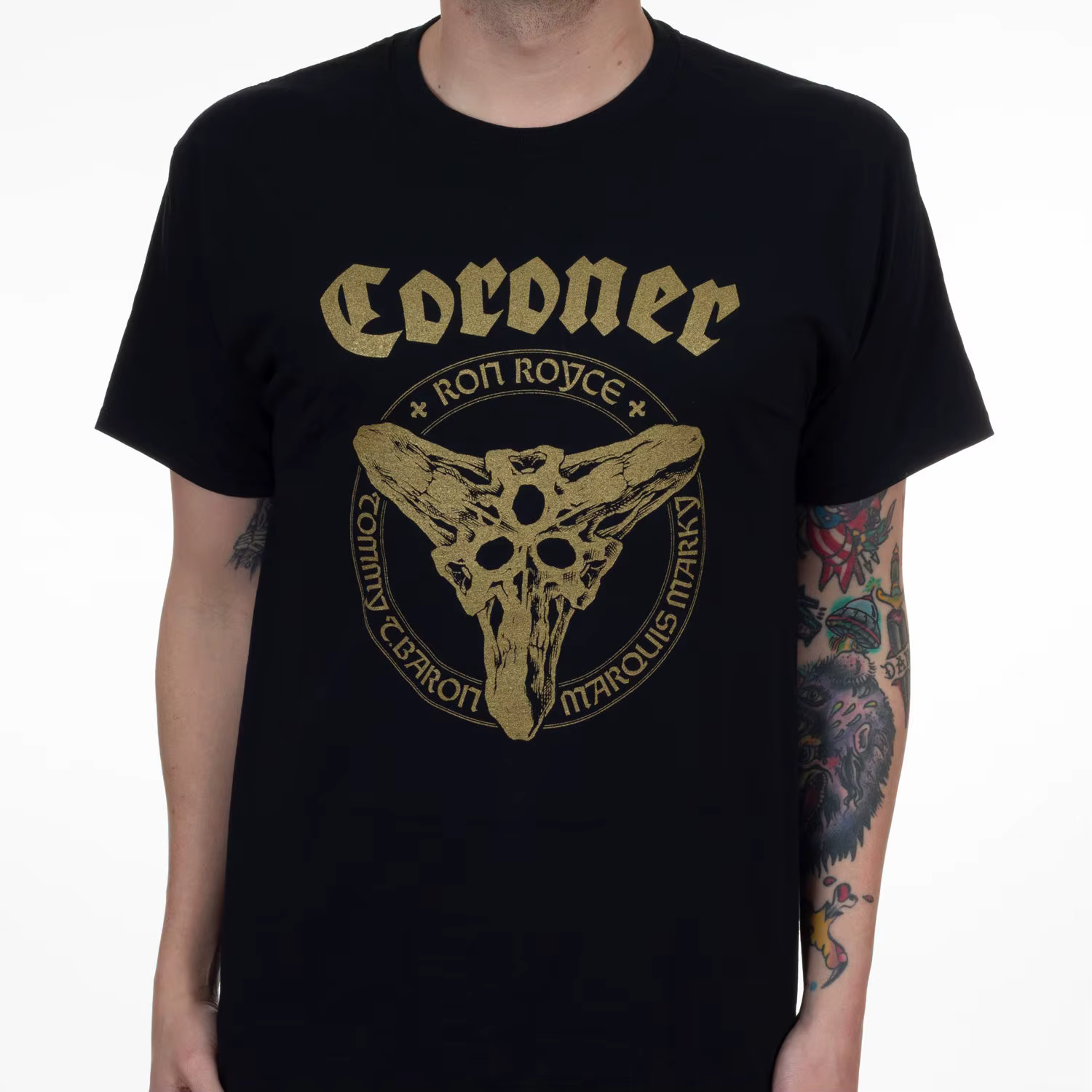 T-shirt Coroner Gold Logo Band 100% coton