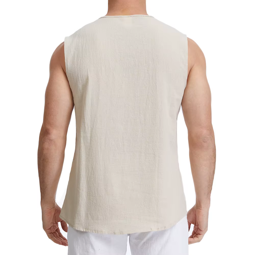 Débardeurs d'été pour hommes en coton et lin