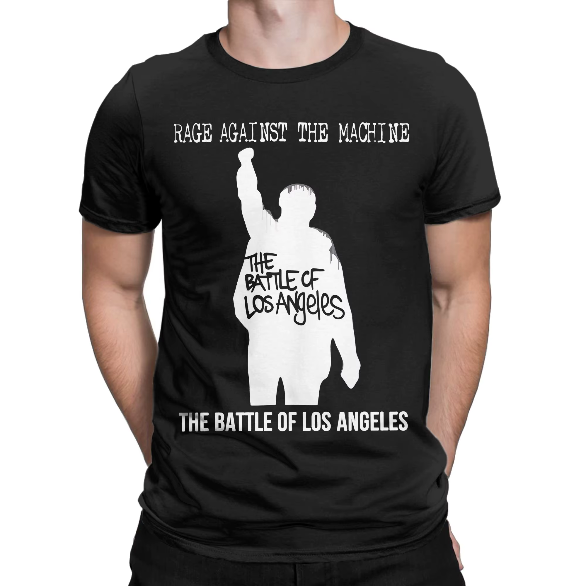 Rage Against the Machine T-shirts pour hommes 100% coton T-shirts cool à col rond vêtements à manches courtes grande taille