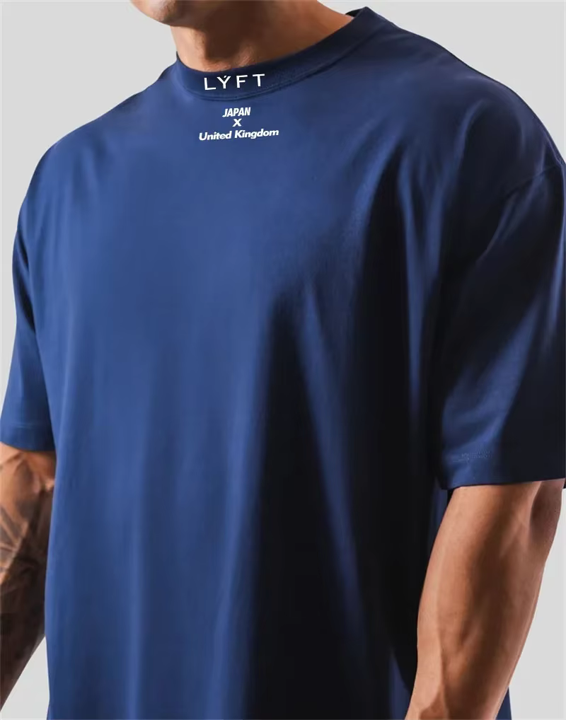 T-shirt en coton pour homme, coupe ample, manches courtes, adapté au sport, à la remise en forme, à la course à pied et aux entraînements