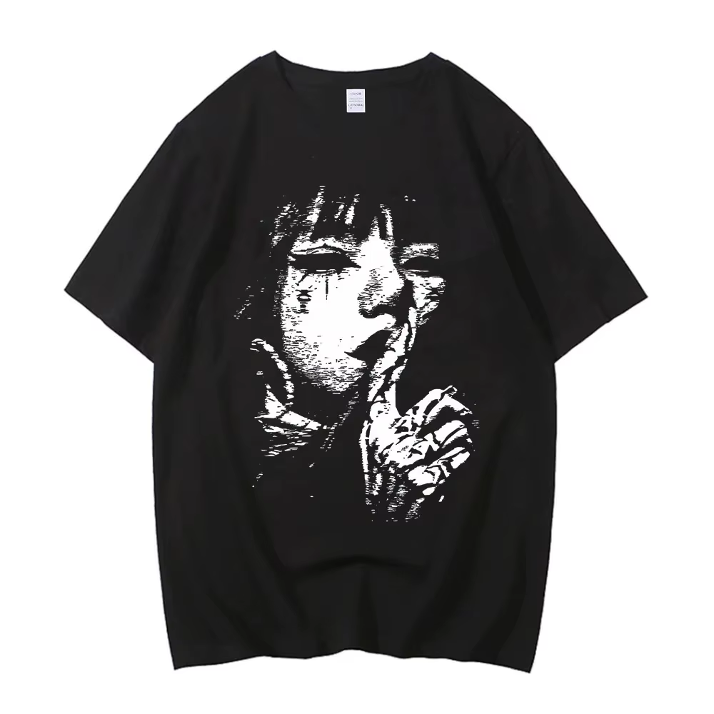 Junji Ito t-shirt fille à la mode 80s université graphique coloré esthétique