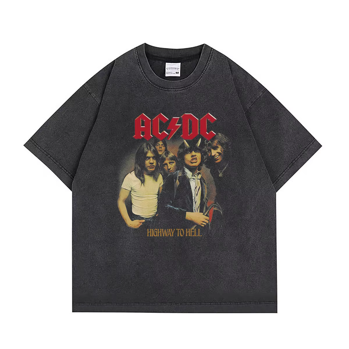 ACDC autoroute en enfer Album T-Shirt groupe métal Punk Rock rétro été manches courtes imprimé coton vêtements pour hommes hauts chemise