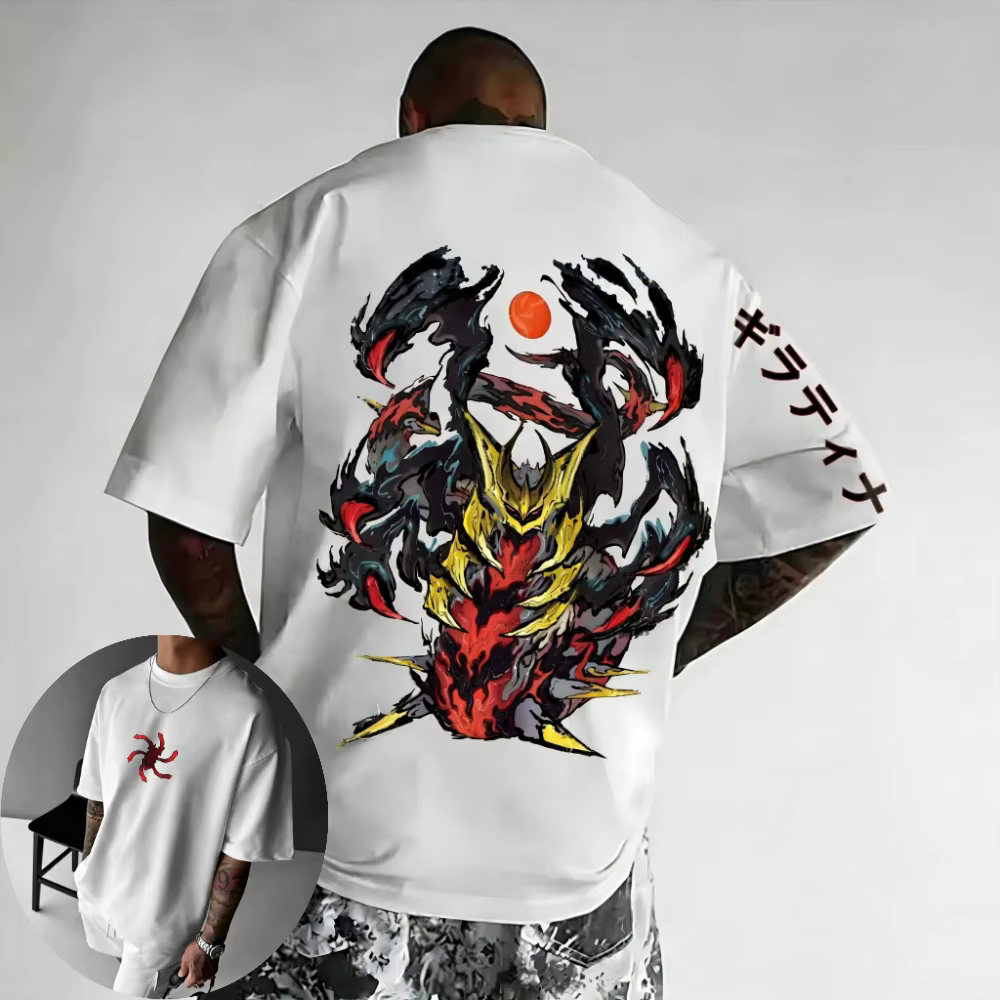 T-shirt Pokémon pour hommes et femmes, t-shirt polyvalent Giratina Anime, tenues parent-enfant à manches courtes pour garçons, nouvelle collection été et printemps