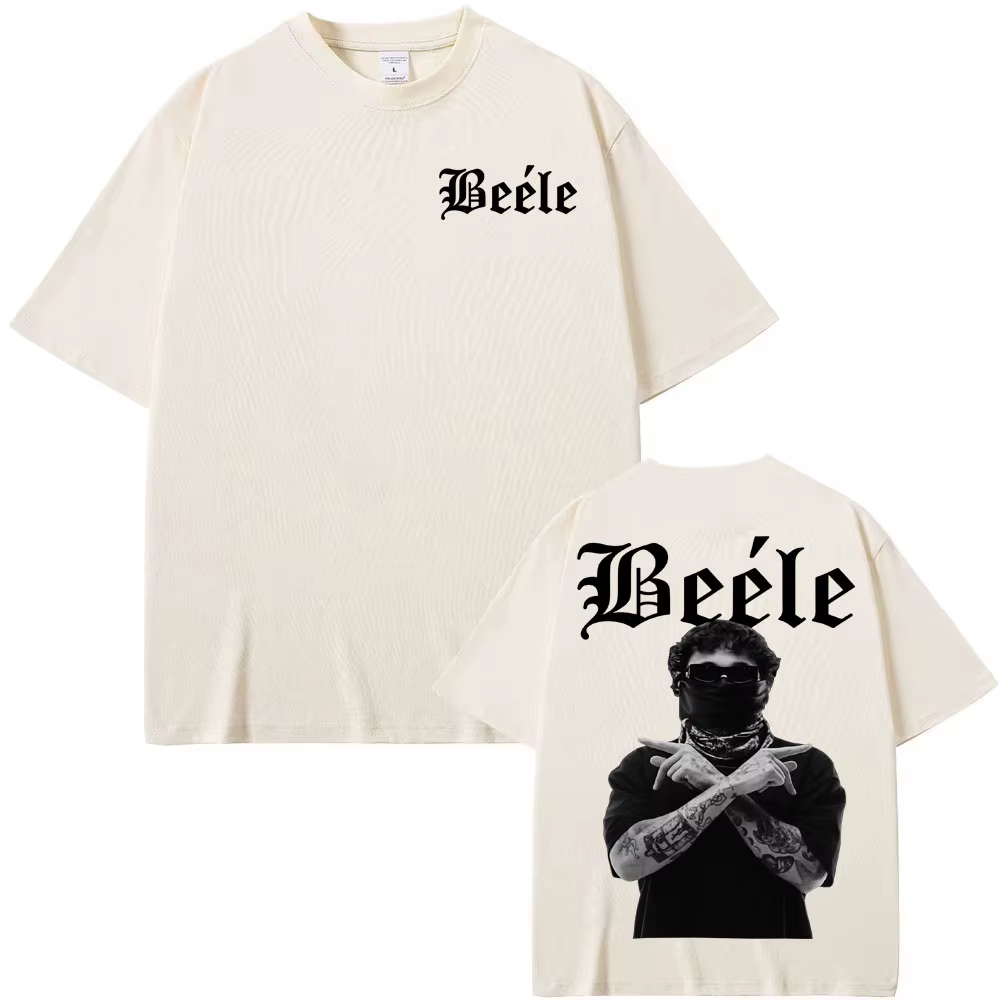 Rappeur BEELE Album de musique 2025 t-shirts imprimés pour hommes haute rue Vintage gothique T-shirt mâle été hauts