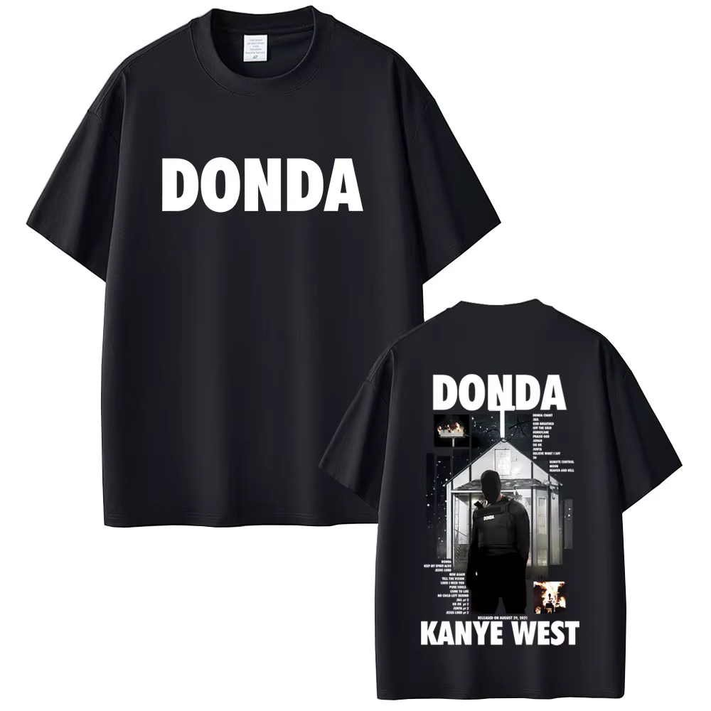 Rappeur Kanye West Donda Double face imprimé T-shirt hommes femmes Hip Hop mode Pop musique T-shirts